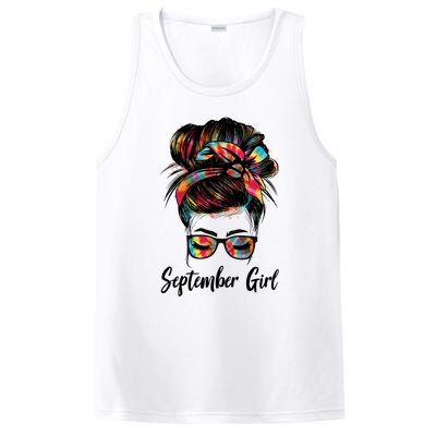 September Wink Eye Face Was Born In September Tie Dye Gift PosiCharge Competitor Tank