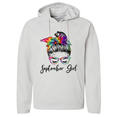 September Wink Eye Face Was Born In September Great Gift Performance Fleece Hoodie