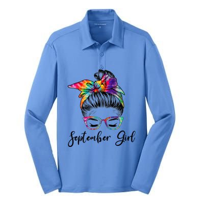 September Wink Eye Face Was Born In September Great Gift Silk Touch Performance Long Sleeve Polo