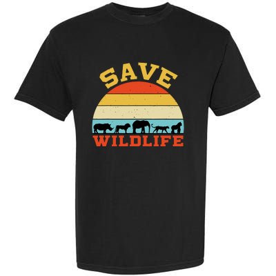 Save Wildlife Endangered Rhino Lion Elephant Tiger Gorilla Garment-Dyed Heavyweight T-Shirt