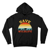 Save Wildlife Endangered Rhino Lion Elephant Tiger Gorilla Hoodie