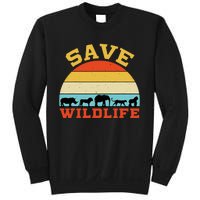 Save Wildlife Endangered Rhino Lion Elephant Tiger Gorilla Sweatshirt