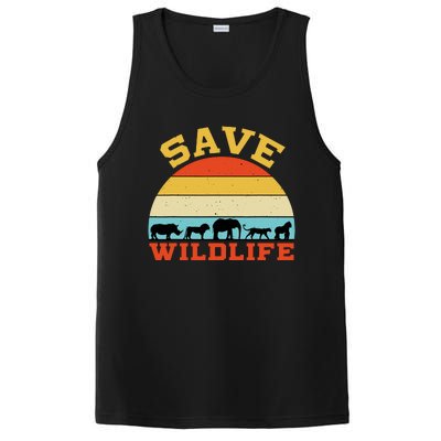 Save Wildlife Endangered Rhino Lion Elephant Tiger Gorilla PosiCharge Competitor Tank