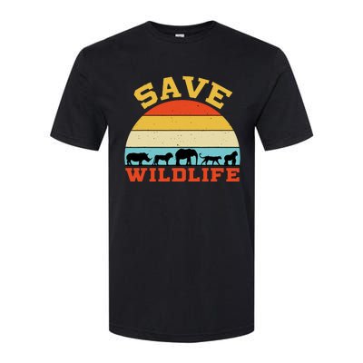 Save Wildlife Endangered Rhino Lion Elephant Tiger Gorilla Softstyle CVC T-Shirt