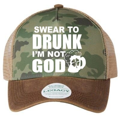 Swear To Drunk I'm Not God Funny St. Patrick's Day Legacy Tie Dye Trucker Hat