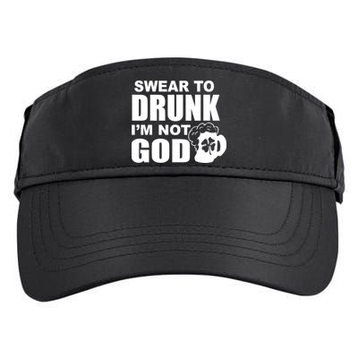 Swear To Drunk I'm Not God Funny St. Patrick's Day Adult Drive Performance Visor