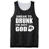 Swear To Drunk I'm Not God Funny St. Patrick's Day Mesh Reversible Basketball Jersey Tank