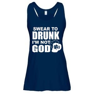 Swear To Drunk I'm Not God Funny St. Patrick's Day Ladies Essential Flowy Tank