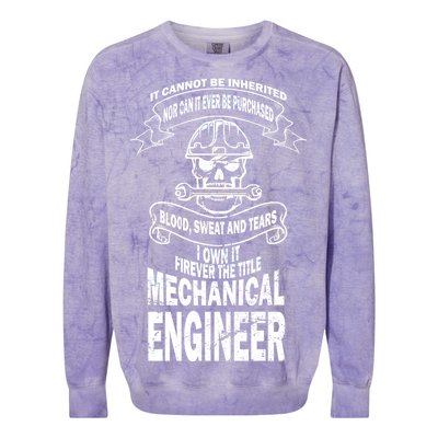 Sweat Blood Tears Mechanical Engineer Colorblast Crewneck Sweatshirt