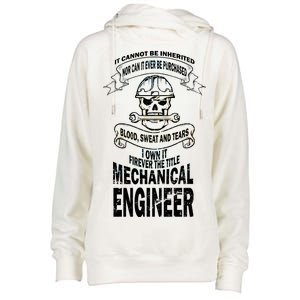 Sweat Blood Tears Mechanical Engineer Womens Funnel Neck Pullover Hood