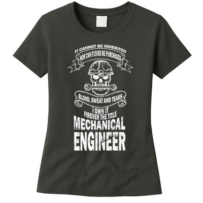 Sweat Blood Tears Mechanical Engineer Womens T-Shirt
