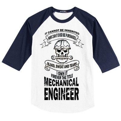 Sweat Blood Tears Mechanical Engineer Baseball Sleeve Shirt