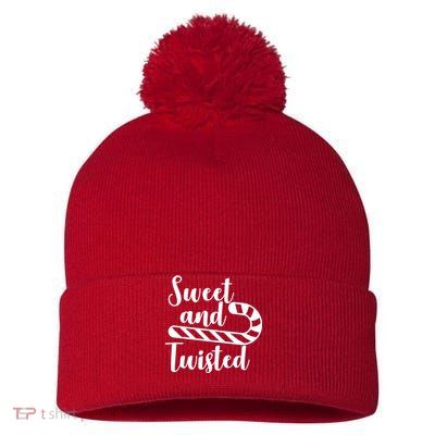 Sweet and Twisted Pom Pom 12in Knit Beanie