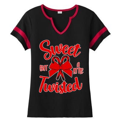 Sweet But A Little Twisted Christmas Ladies Halftime Notch Neck Tee