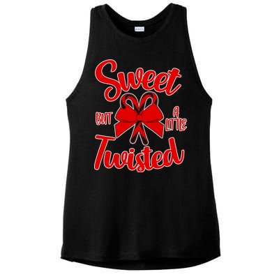 Sweet But A Little Twisted Christmas Ladies PosiCharge Tri-Blend Wicking Tank