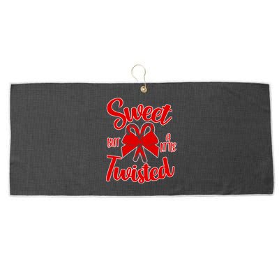 Sweet But A Little Twisted Christmas Large Microfiber Waffle Golf Towel