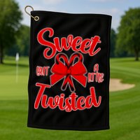 Sweet But A Little Twisted Christmas Golf Towel