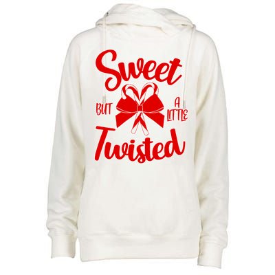 Sweet But A Little Twisted Christmas Womens Funnel Neck Pullover Hood