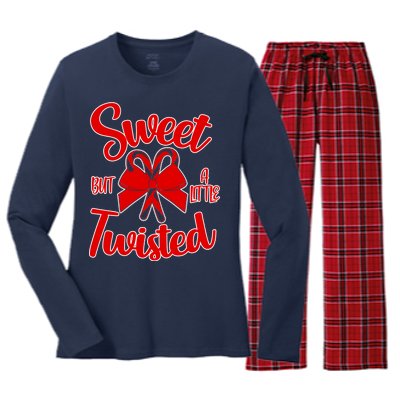 Sweet But A Little Twisted Christmas Women's Long Sleeve Flannel Pajama Set 