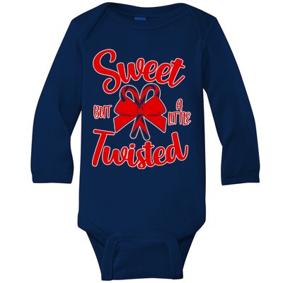 Sweet But A Little Twisted Christmas Baby Long Sleeve Bodysuit