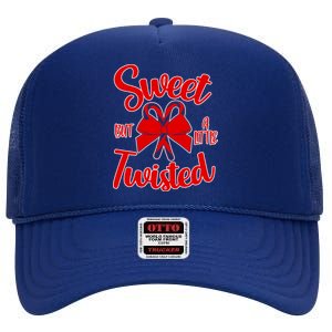 Sweet But A Little Twisted Christmas High Crown Mesh Back Trucker Hat