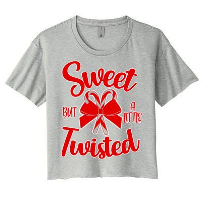 Sweet But A Little Twisted Christmas Women's Crop Top Tee