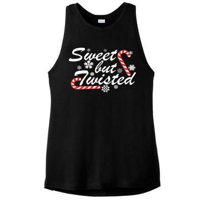 Sweet But Twisted Funny Candy Cane Christmas Ladies PosiCharge Tri-Blend Wicking Tank