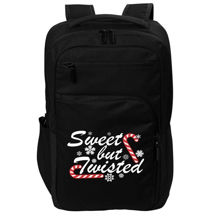 Sweet But Twisted Funny Candy Cane Christmas Impact Tech Backpack