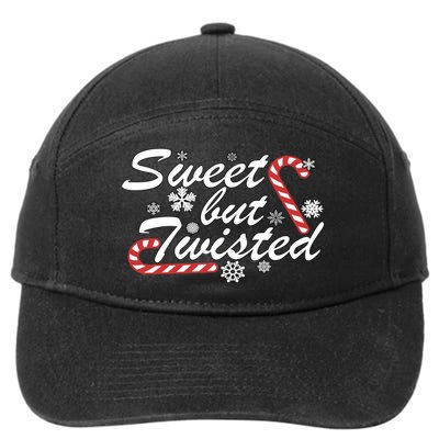 Sweet But Twisted Funny Candy Cane Christmas 7-Panel Snapback Hat