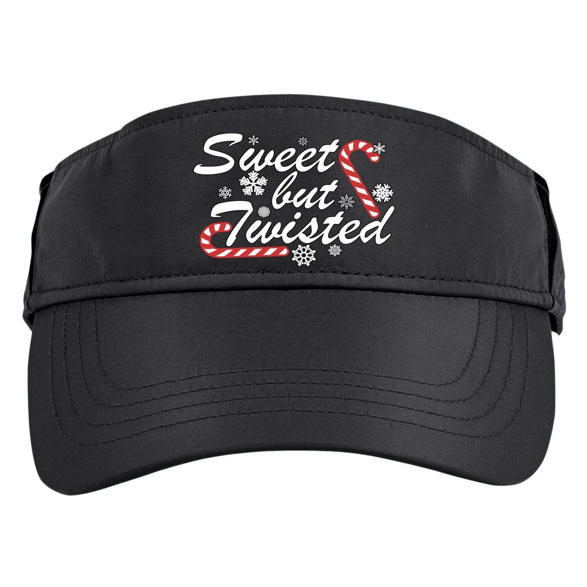 Sweet But Twisted Funny Candy Cane Christmas Adult Drive Performance Visor