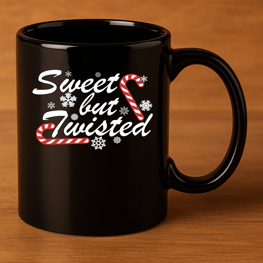 Sweet But Twisted Funny Candy Cane Christmas 11oz C Handle Ceramic Mug