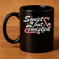 Sweet But Twisted Funny Candy Cane Christmas 11oz C Handle Ceramic Mug
