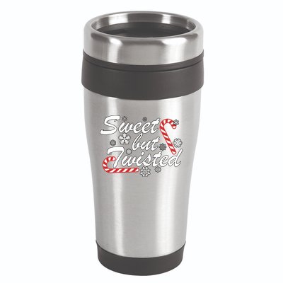 Sweet But Twisted Funny Candy Cane Christmas 16oz Travel Tumbler