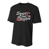 Sweet But Twisted Funny Candy Cane Christmas Youth Performance Sprint T-Shirt