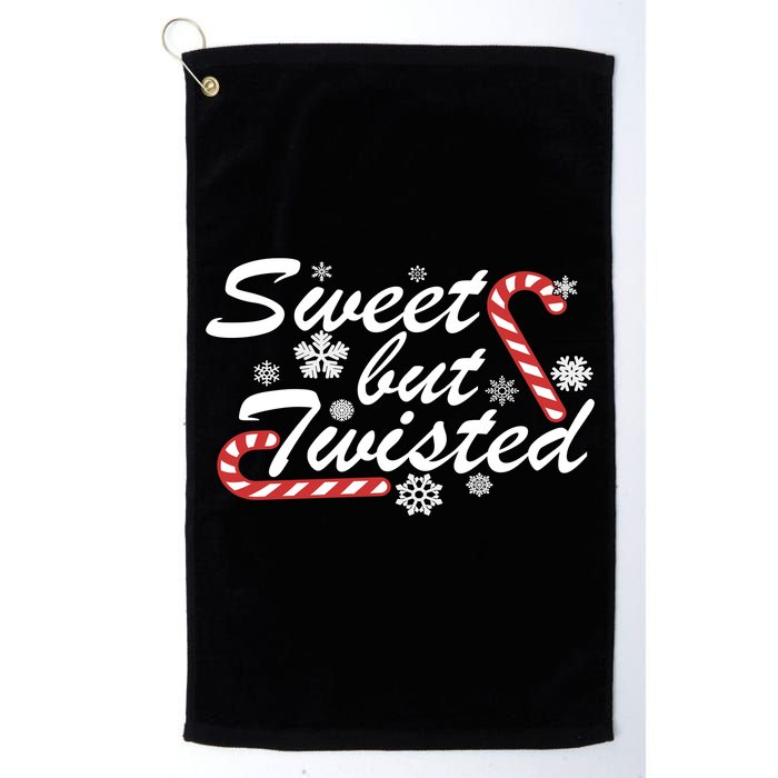 Sweet But Twisted Funny Candy Cane Christmas Golf Towel