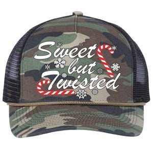 Sweet But Twisted Funny Candy Cane Christmas Retro Rope Trucker Hat Cap