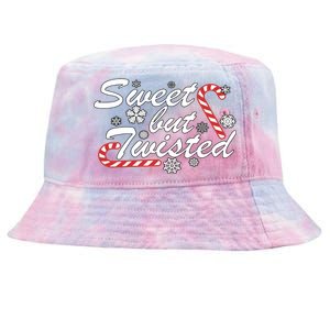 Sweet But Twisted Funny Candy Cane Christmas Tie-Dyed Bucket Hat