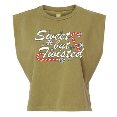 Sweet But Twisted Funny Candy Cane Christmas Garment-Dyed Women's Muscle Tee