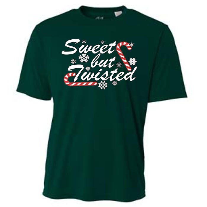 Sweet But Twisted Funny Candy Cane Christmas Cooling Performance Crew T-Shirt