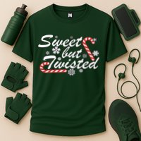 Sweet But Twisted Funny Candy Cane Christmas Cooling Performance Crew T-Shirt