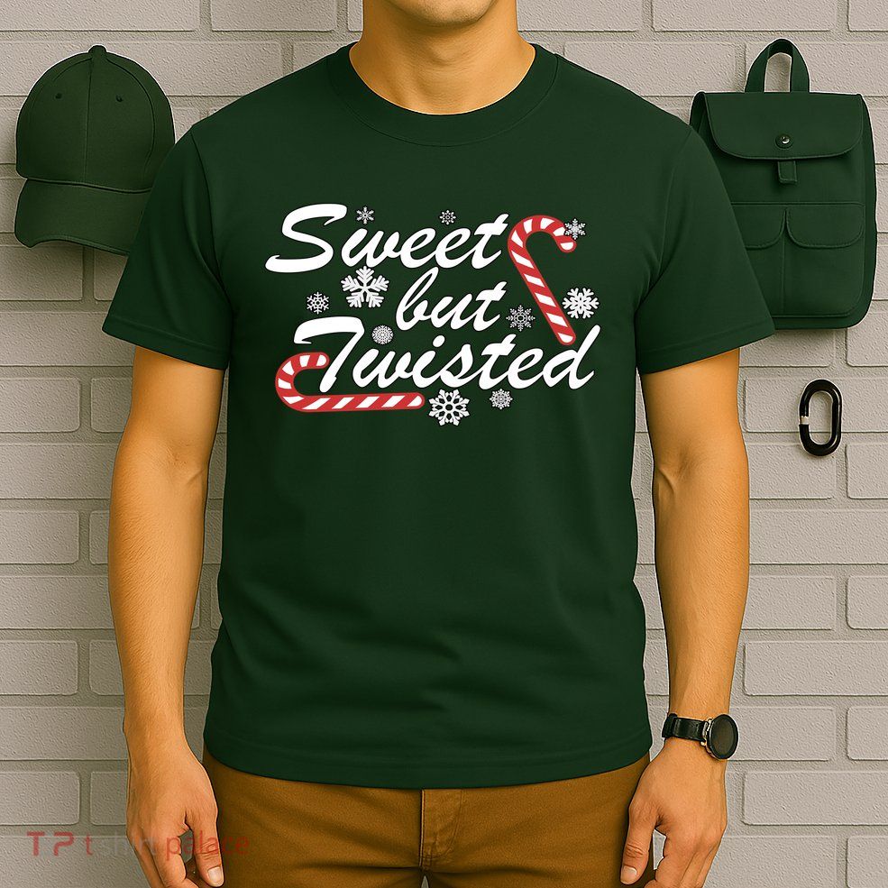 Sweet But Twisted Funny Candy Cane Christmas T-Shirt