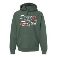 Sweet But Twisted Funny Candy Cane Christmas Premium Hoodie