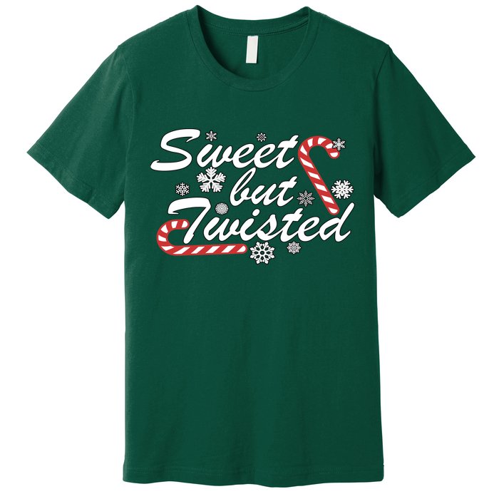 Sweet But Twisted Funny Candy Cane Christmas Premium T-Shirt