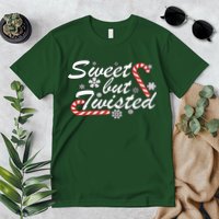 Sweet But Twisted Funny Candy Cane Christmas Premium T-Shirt
