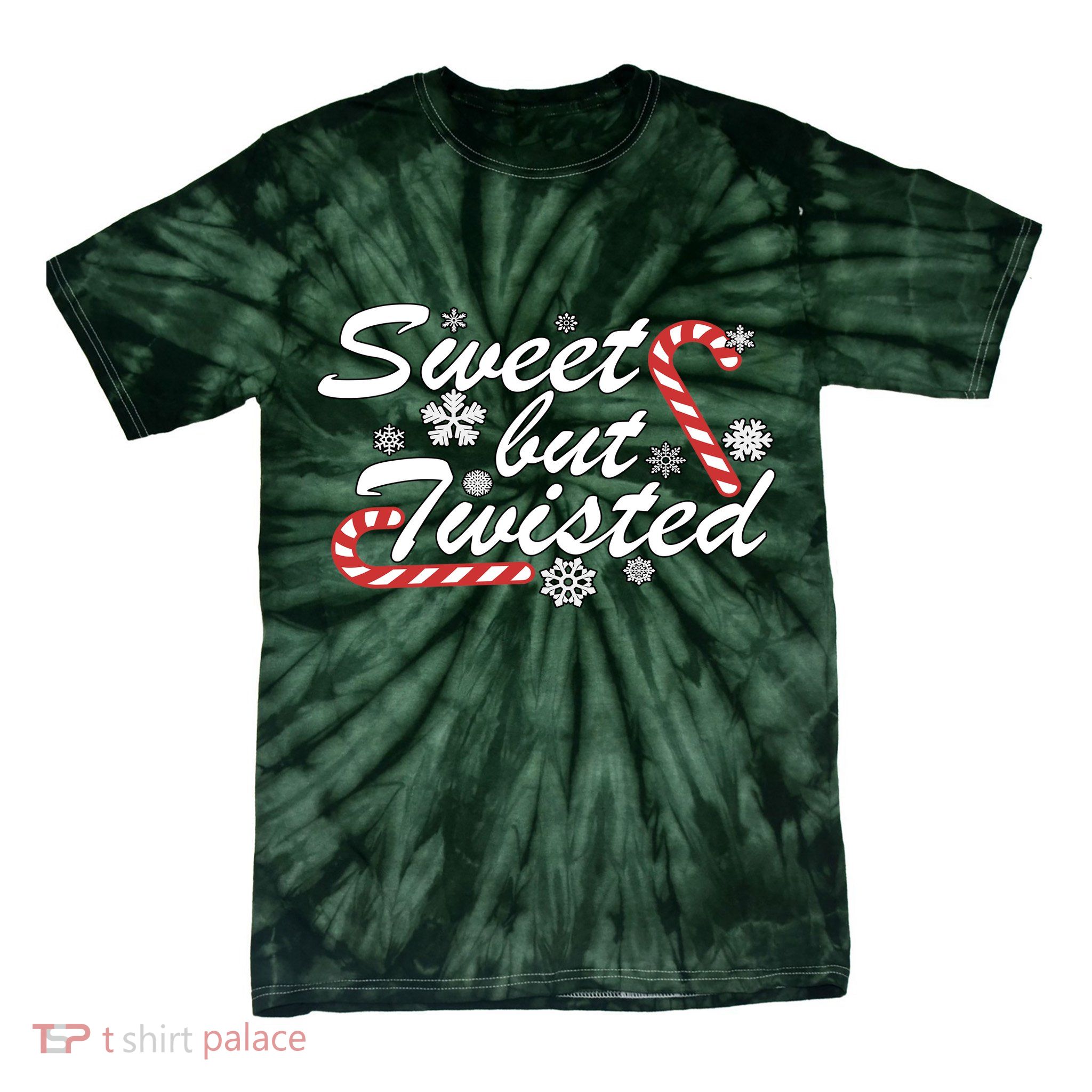 Sweet But Twisted Funny Candy Cane Christmas Tie-Dye T-Shirt