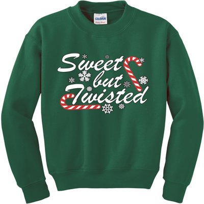 Sweet But Twisted Funny Candy Cane Christmas Kids Sweatshirt