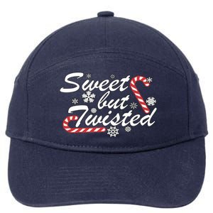 Sweet But Twisted Funny Candy Cane Christmas 7-Panel Snapback Hat