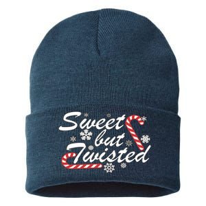 Sweet But Twisted Funny Candy Cane Christmas Sustainable Knit Beanie