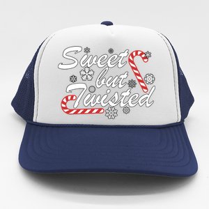 Sweet But Twisted Funny Candy Cane Christmas Trucker Hat