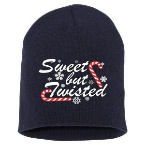 Sweet But Twisted Funny Candy Cane Christmas Short Acrylic Beanie